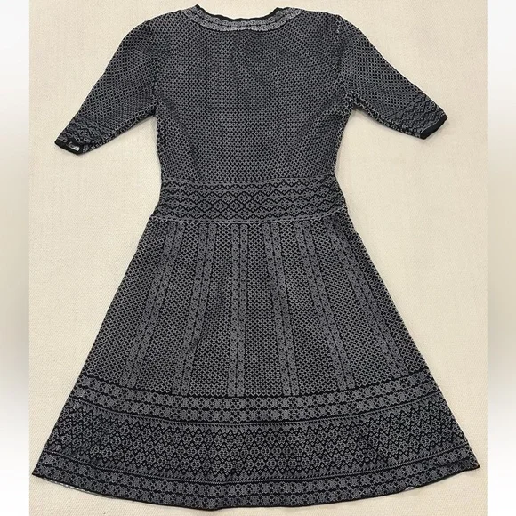 BCBG MAXAZRIA Bettina Dress Jacquard Black And White Patterned Size Small - Picture 2 of 5